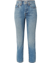 RE/DONE Double Needle Crop High Rise Tapered Jeans