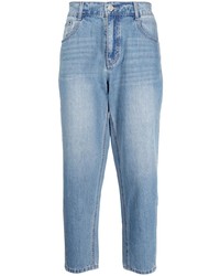 SONGZIO Elasticated Waist Cotton Tapered Jeans
