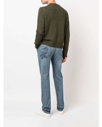 Etro Embroidered Faded Wash Detail Jeans