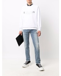 Balmain Embroidered Logo Slim Fit Jeans