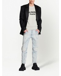 Balmain Exposed Hem Panelled Jeans