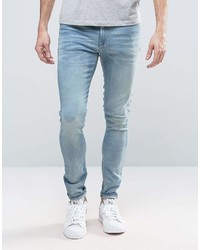 Asos Extreme Super Skinny Jeans In Tinted Blue