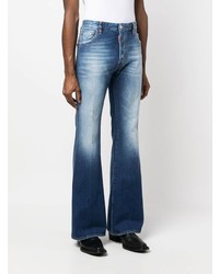 DSQUARED2 Faded Effect Wide Leg Jeans