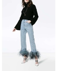 Prada Feather Cuff Jeans