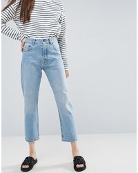 ASOS DESIGN Florence Authentic Straight Leg Jeans In Cambridge Light Mid Wash