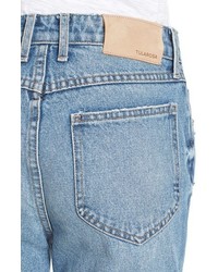 Tularosa Hailey Distressed Straight Leg Crop Jeans Size 26 Blue