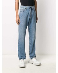 MSGM Heart Embroidery Loose Fit Jeans