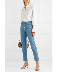 J Brand Heather Cropped High Rise Straight Leg Jeans