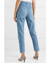 J Brand Heather Cropped High Rise Straight Leg Jeans