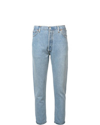 RE/DONE High Rise Cropped Destruction Jeans