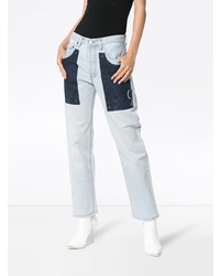 Beau Souci High Waist Patch Straight Jeans