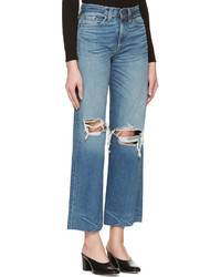 Simon Miller Indigo Basin Cropped Frayed Jeans