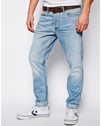 Jack and Jones Jack Jones Tapered Fit Jeans In Stone Wash