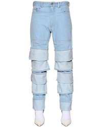 Y/Project Layered Cuffs Washed Cotton Denim Jeans