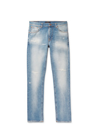 Nudie Jeans Lean Dean Slim Fit Tapered Distressed Organic Stretch Denim Jeans