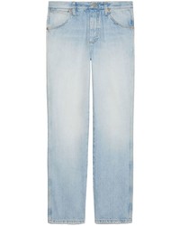 Gucci Logo Embroidered Washed Denim Jeans