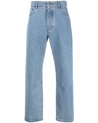 Ami Paris Logo Patch Straight Leg Jeans