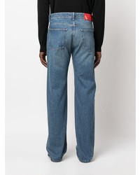Ferragamo Mid Rise Cotton Wide Leg Jeans