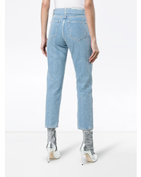 Off-White Mid Rise Denim Cropped Jeans