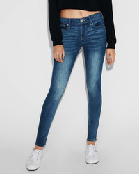 Express Mid Rise Faded Stretch Jean Leggings