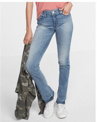 Express Mid Rise Faded Stretch Skyscraper Jeans