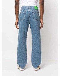 Off-White Mid Rise Wide Leg Jeans