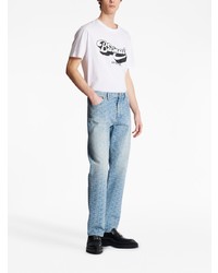 Balmain Monogram Jacquard Straight Leg Jeans