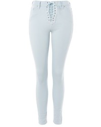 Topshop Moto Blue Lace Up Leigh Jeans