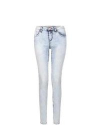 New Look Light Blue Mottled Denim Skinny Jeans