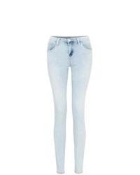 New Look Light Blue Mottled Jersey Skinny Jeans