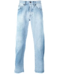 Off-White Bleached Effect Slim Fit Jeans