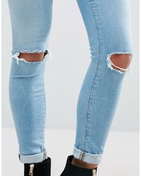 Asos Petite Petite Ridley Full Length Jeans In Felix Wash