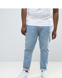 Asos Plus Stretch Slim Jeans In Light Blue Wash