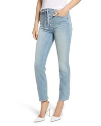 MOTHE R The Lace Up Dazzler High Waist Ankle Straight Leg Jeans