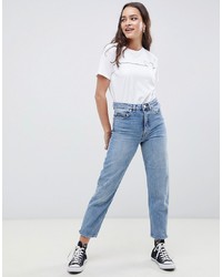 ASOS DESIGN Recycled Florence Authentic Straight Leg Jeans In Light Stone Wash