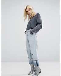 Cheap Monday Relaxed Raw Cut Jean With Turn Up