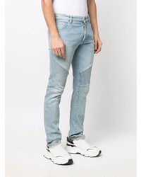 Balmain Ribbed Detail Slim Fit Denim Jeans