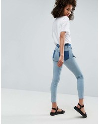 Asos Ridley High Waist Skinny With Inside Out Styling