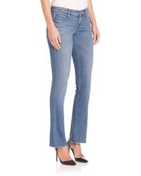 Mother Runaway Frayed Light Wash Flared Jeans