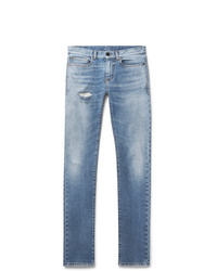 Saint Laurent Skinny Fit Distressed Denim Jeans