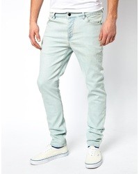 Asos Skinny Jeans In Bleach Wash Blue