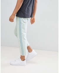 Bershka Slim Fit Cropped Jeans With In Light Wash