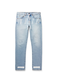 Off-White Slim Fit Logo Print Denim Jeans