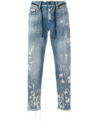 Off-White Straight Leg Bleached Jeans