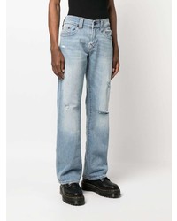 True Religion Straight Leg Distressed Jeans