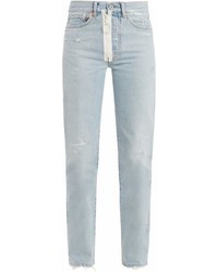 Off-White Straight Leg Distressed Jeans