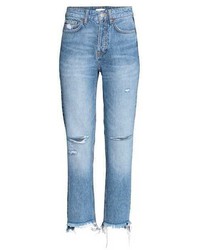 H&M Straight Regular Trashed Jeans