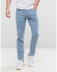 Asos Stretch Slim Ankle Grazer Jeans In Light Blue