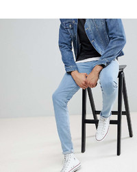 Asos Tall Skinny Jeans In Flat Light Wash