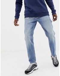 Tommy Jeans Tapered Carpenter Jeans In Mid Wash Blue